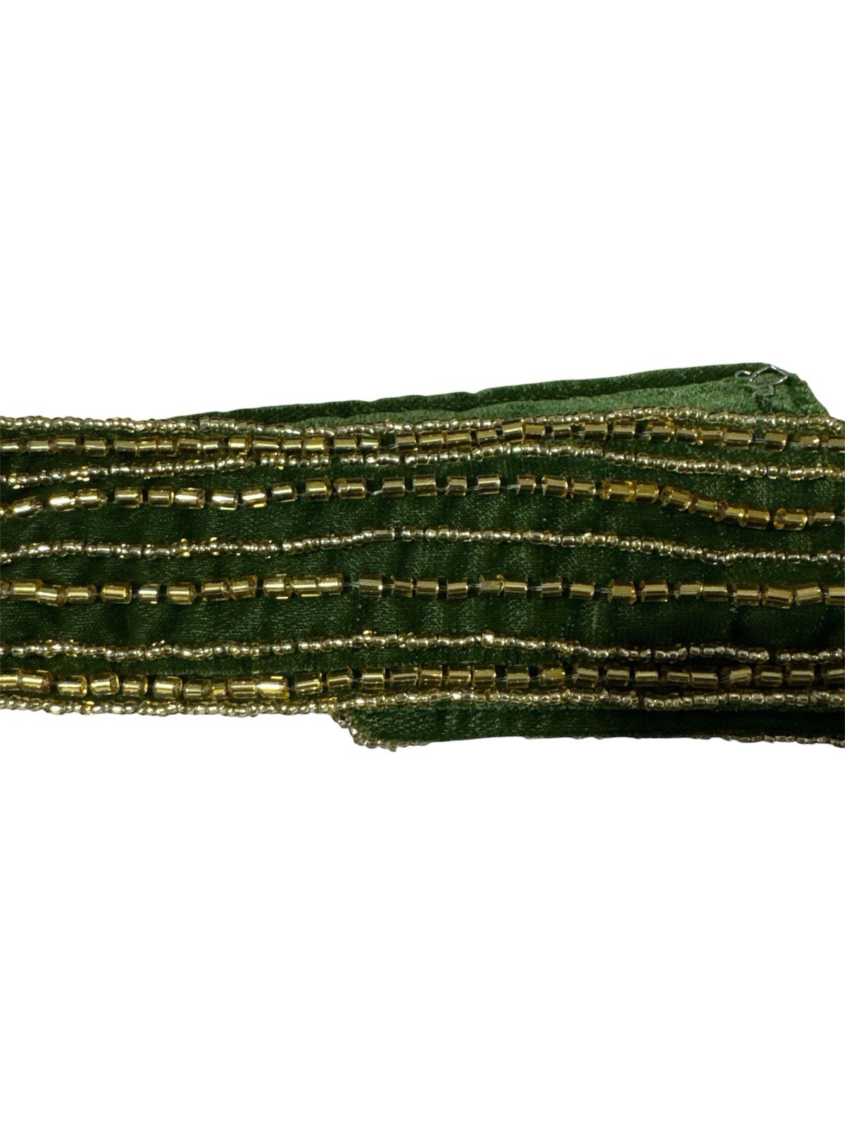 Luxury Green velvet moroccan takchita kaftan heavily beaded Gold/silver