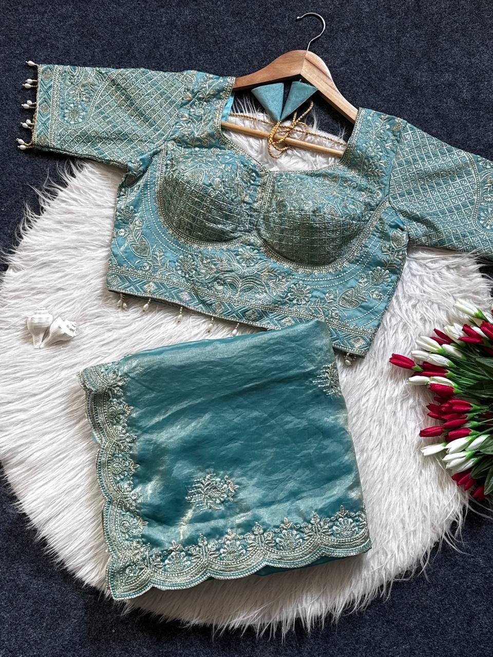 Saree Blouse Bollywood Party Wear Indian Pakistani New Sari Wedding Designer