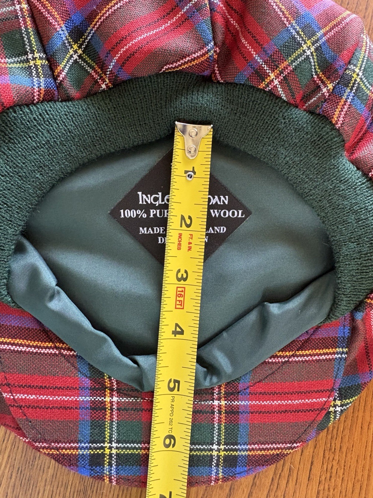 Ingles Buchan 100% Wool Golf Newsboy Cabbie Hat Tartan Plaid Made in Scotland