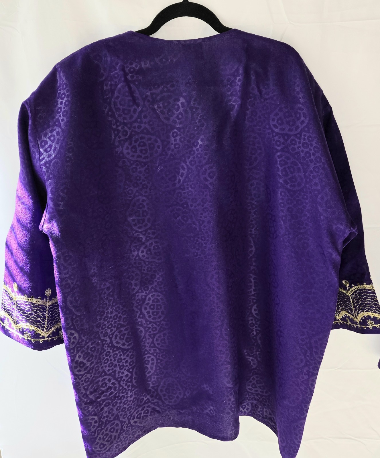 The African Star Women’s Purple Kaftan Set One Size Rayon Satin R.N. 78067