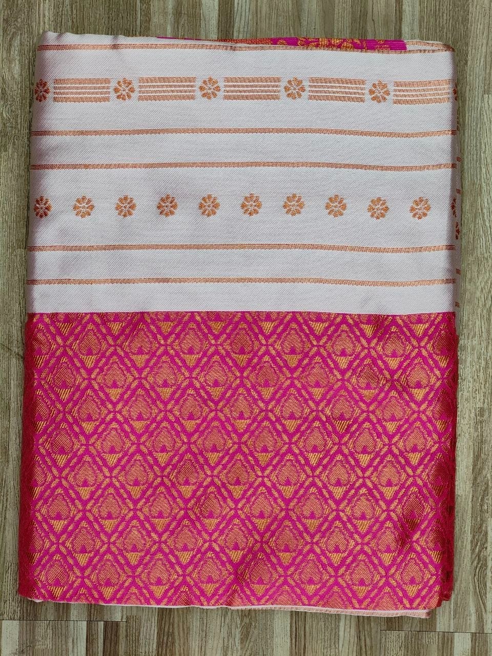 South Indian Bridal Silk Saree Designer Bollywood Style With Unstitched Blouse