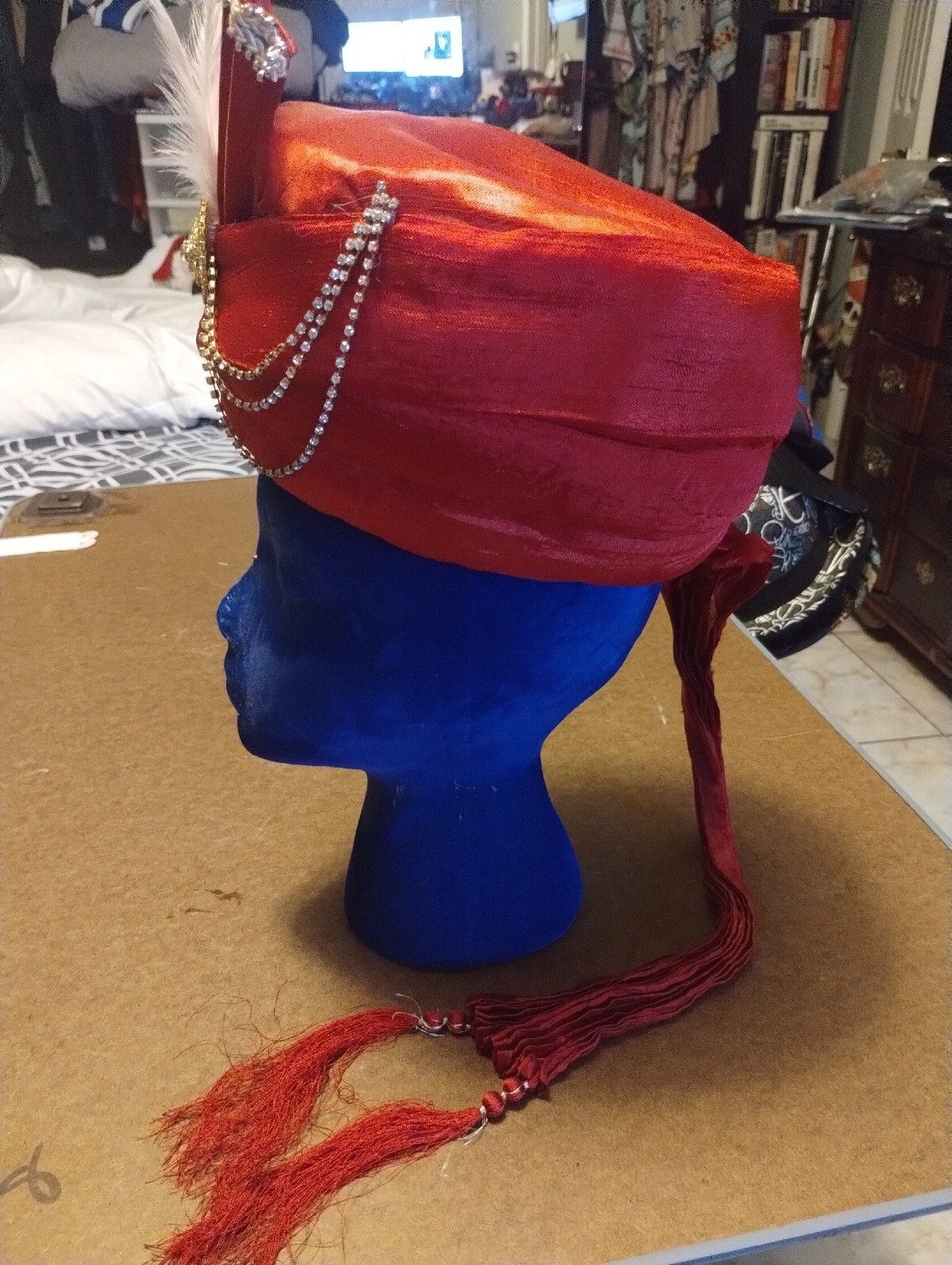 Indian Turban for Wedding Royal Maharaja Bhendhej Pagadi Dark Red vintage