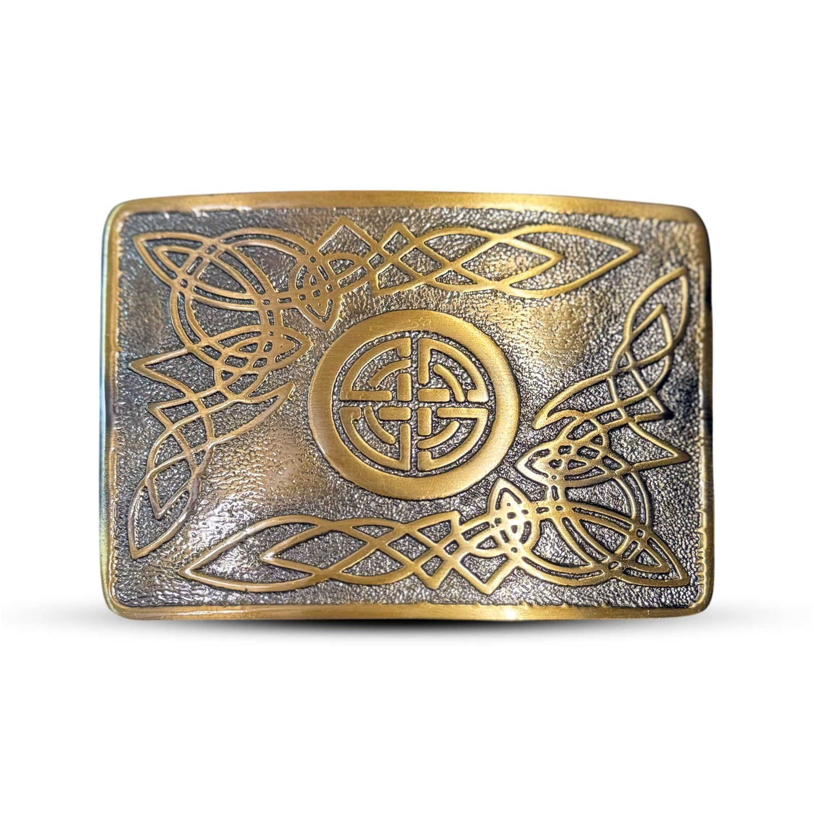 Scottish Highland CELTIC CIRCLE KNOT Kilt Belt Buckle Brass Antique Finished