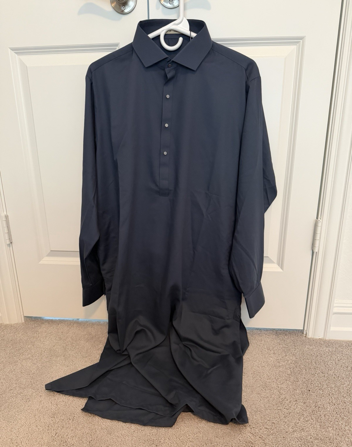 J. Men’s Navy Robe 2-Piece Outfit Tunic/Thobe Style Top & Pants Size M