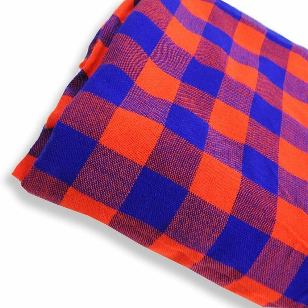 Plaid Masai Shuka, Set of 3, Red, Blue, and Green