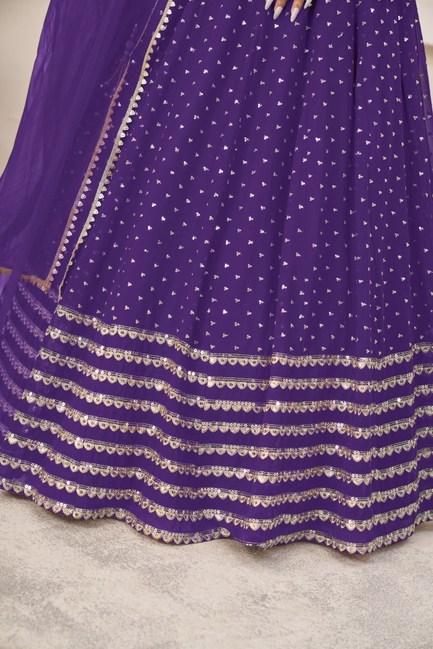 Luxury Art Silk Lehenga Choli Zari Sequin Engagement Party Wear