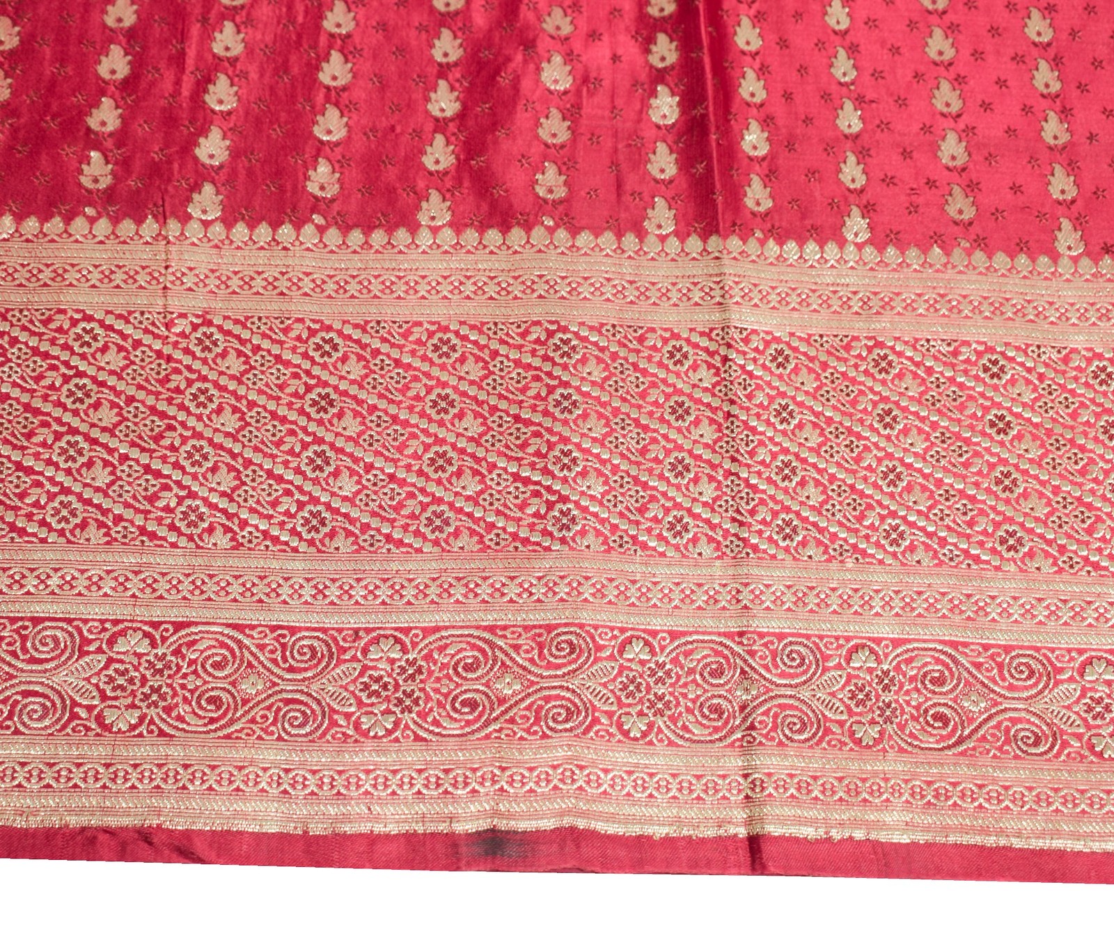 Sushila Vintage Heavy Saree Pure Satin Silk Banarasi Brocade Woven Sari Fabric