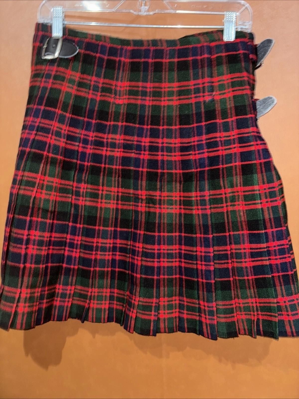 Claymore Highland Apparel Wool Blend Kilt SZ 30 Red Black Plaid Tartan