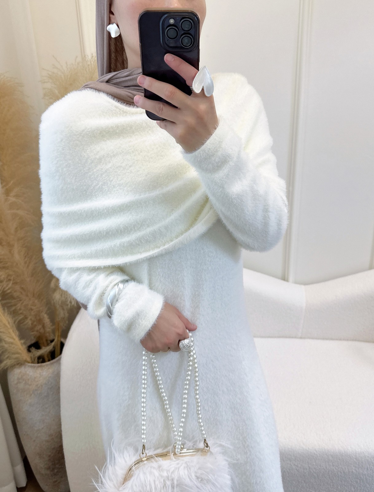 Regular Fit Soft Women Abaya With Belt Fashion Solid Color Sweater Wrap Kaftan