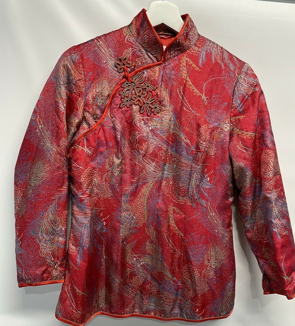 Peony Vintage Cardigan Asian Kimono Jacket 1950s Shanghai China Quilted S/M