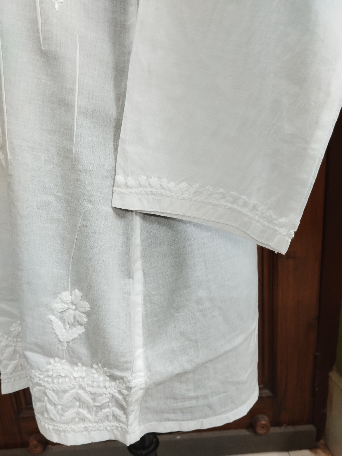 S M L XL 2XL ETHNIC HANDMADE 100% COTTON TOP KURTA KURTI CHIKAN EMBROIDERY