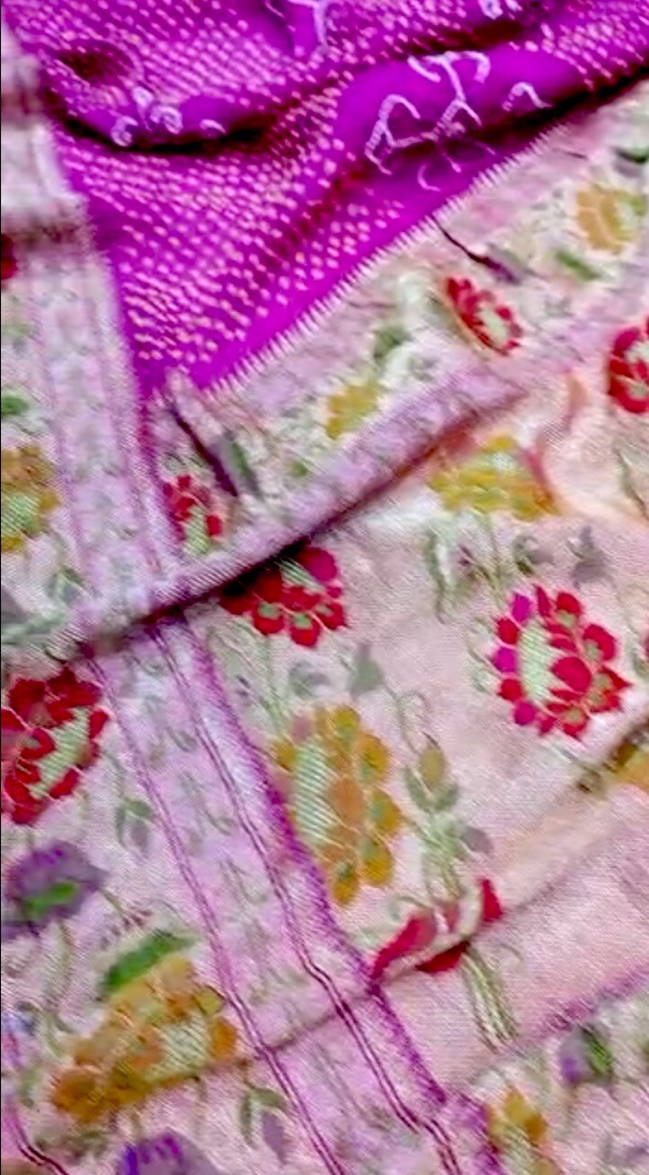 Pure Bandhini Banaras paithani boarder saree