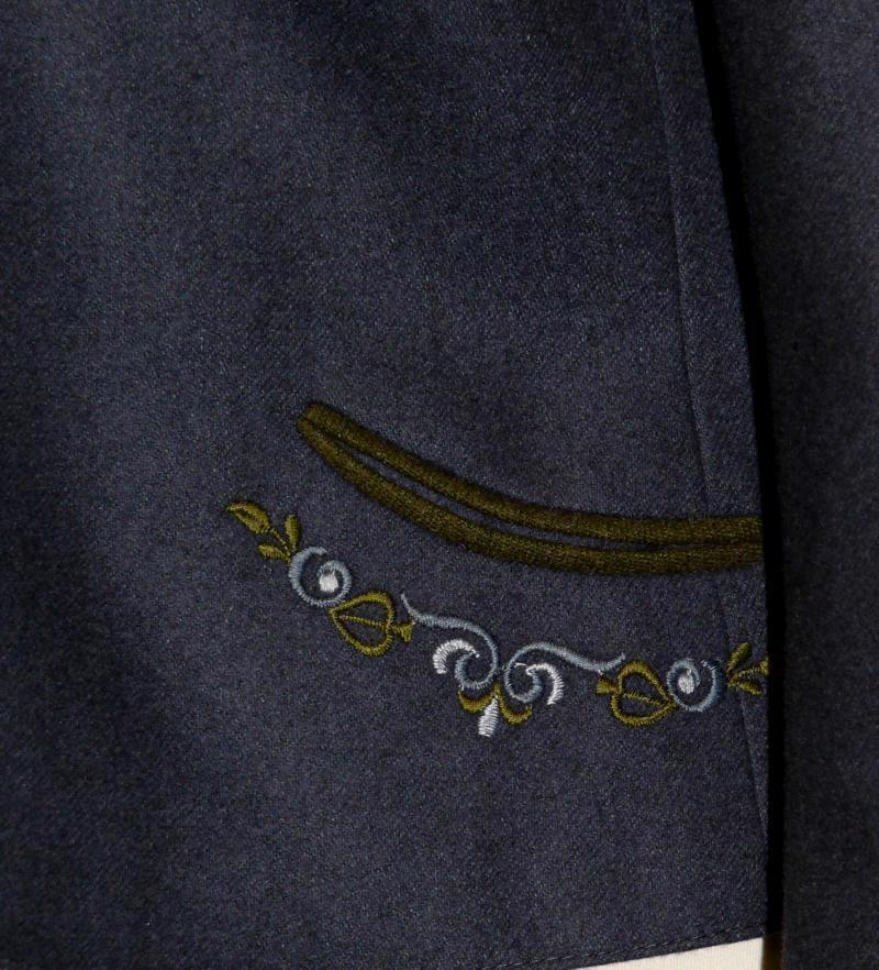 WOOL ~ BLUE Women German EMBROIDERY Short Winter Riding Dirndl Dress JACKET 6 S