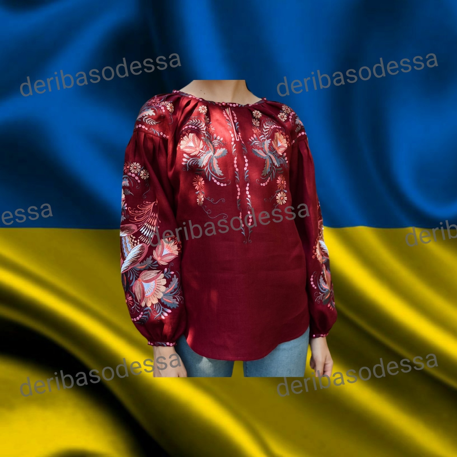 Linen 100% S,M,L,XL,2XL,3XL Traditional Ukrainian embroidered blouse Vyshyvanka.