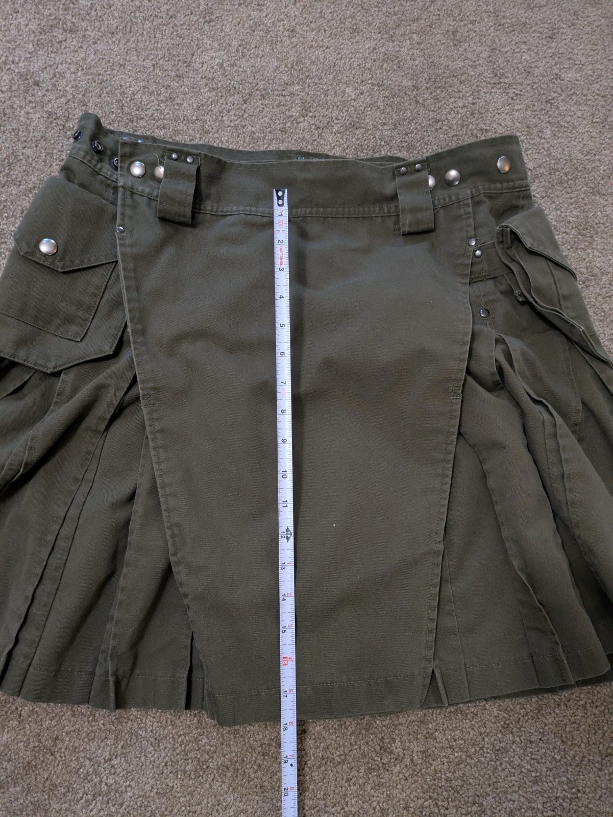 Stumptown Kilt Mens 36 Waist Olive Green Utility Pouches Military