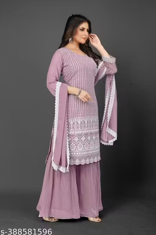 Readymad Georgette Kurta/kurti and plazoo Set for Women’s Party Festive Outfit