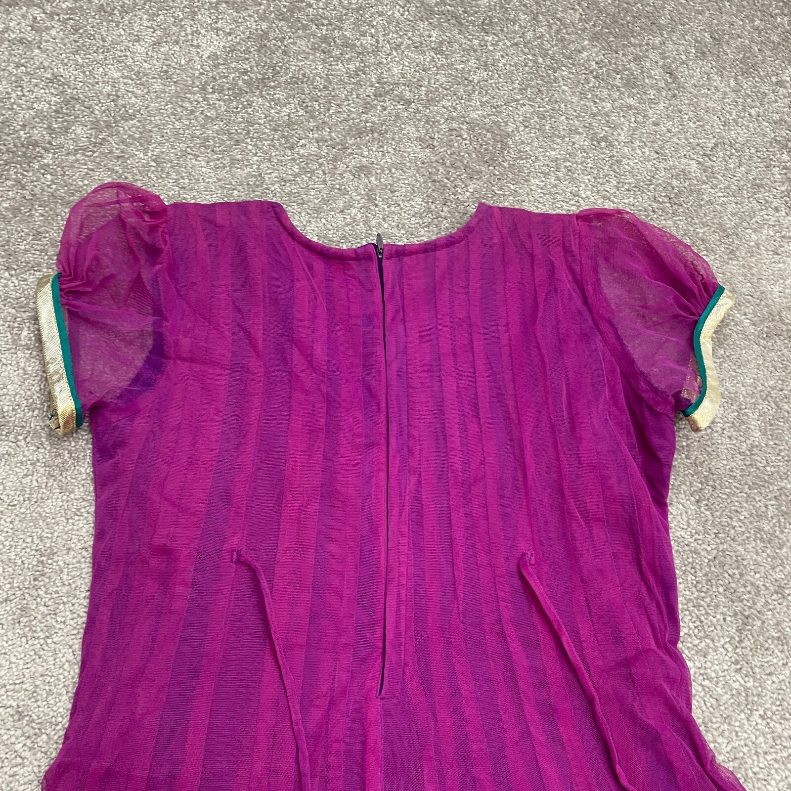 Unbranded Rhinestones Indian Dress Womens 36 Purple Short Sleeve Salwar Kameez