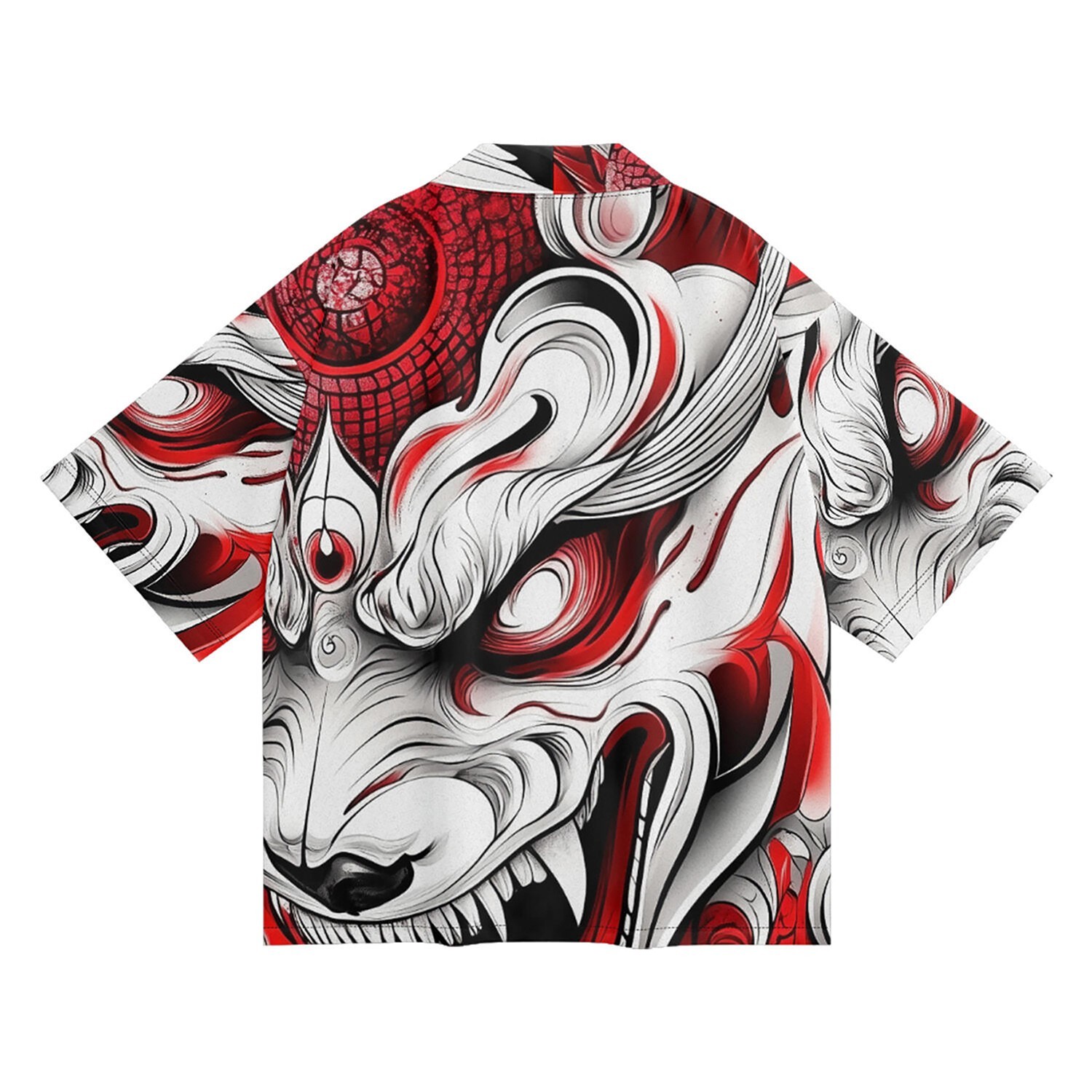 Niepce Men’s Japanese Graphic Lightweight Red Monster Kimono Cardigan Shirt Top
