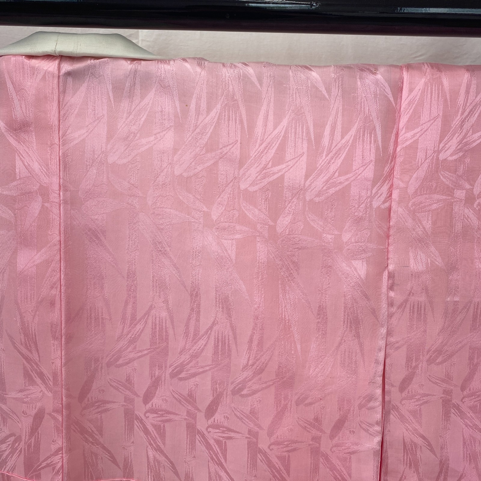 Japanese Vintage Kimono Polyester Pink No Lining Traditional Length 48 in
