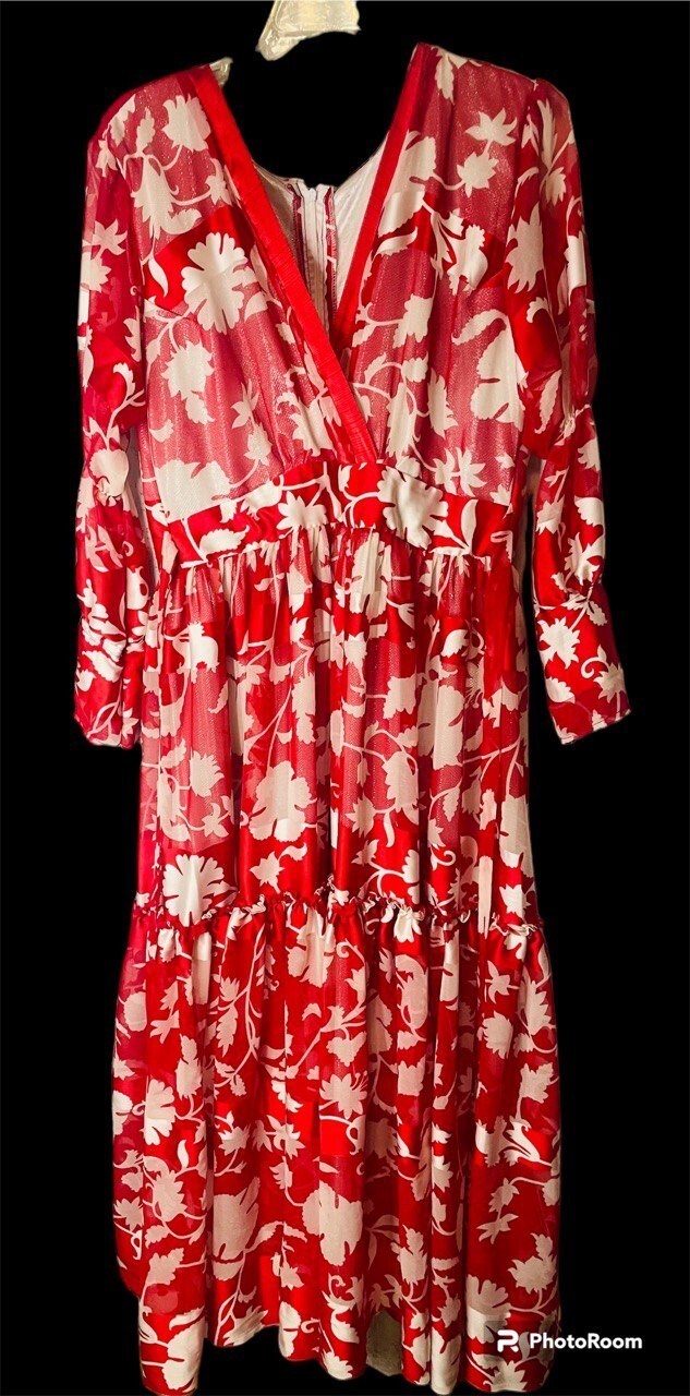 Chiffon maxi dress, habesha, ethiopian/Eriterian/Tigray, dress. Everyday wear.