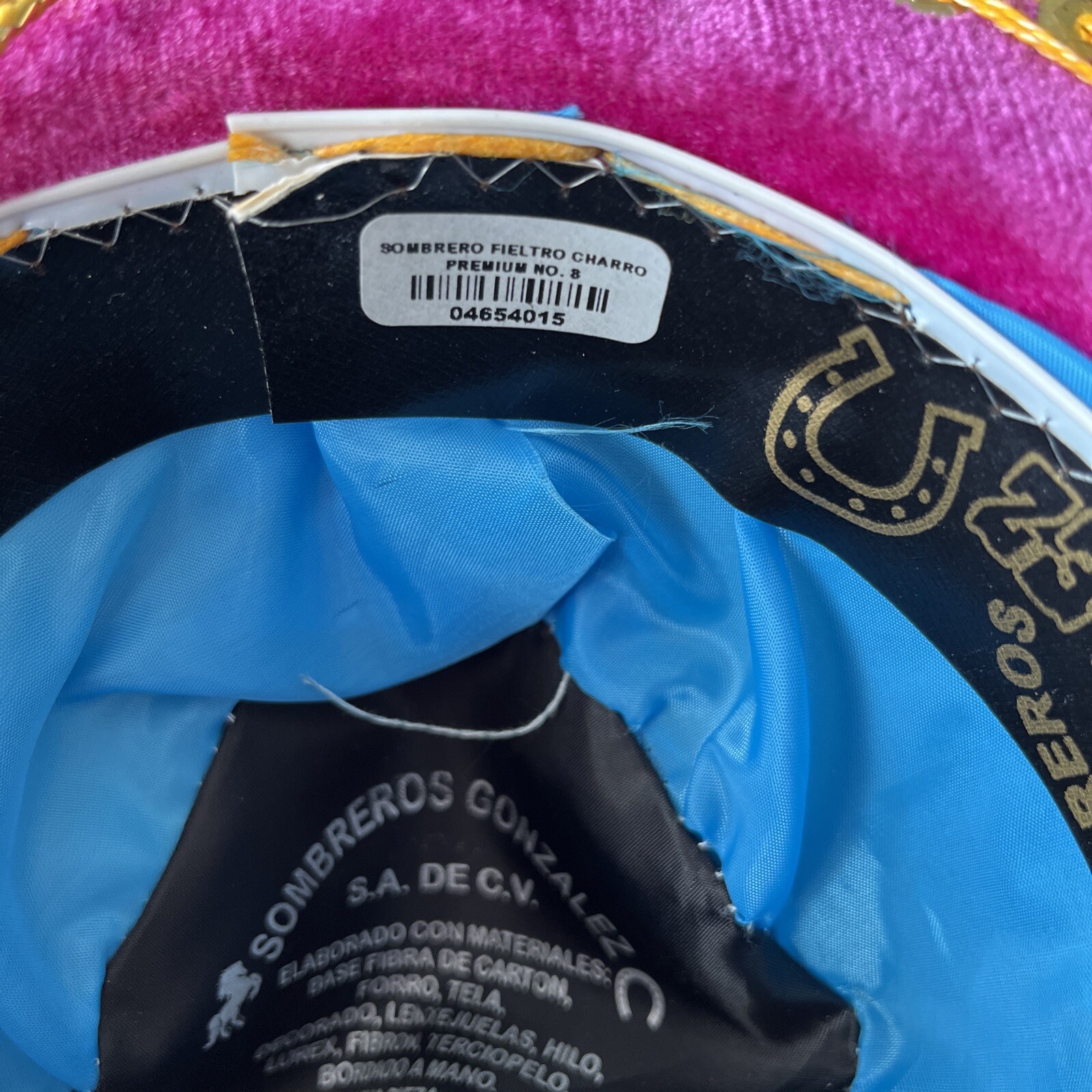 New Authentic Gonzalez Sombrero Youth Pink Gold Mexico Handmade Cinco De Mayo