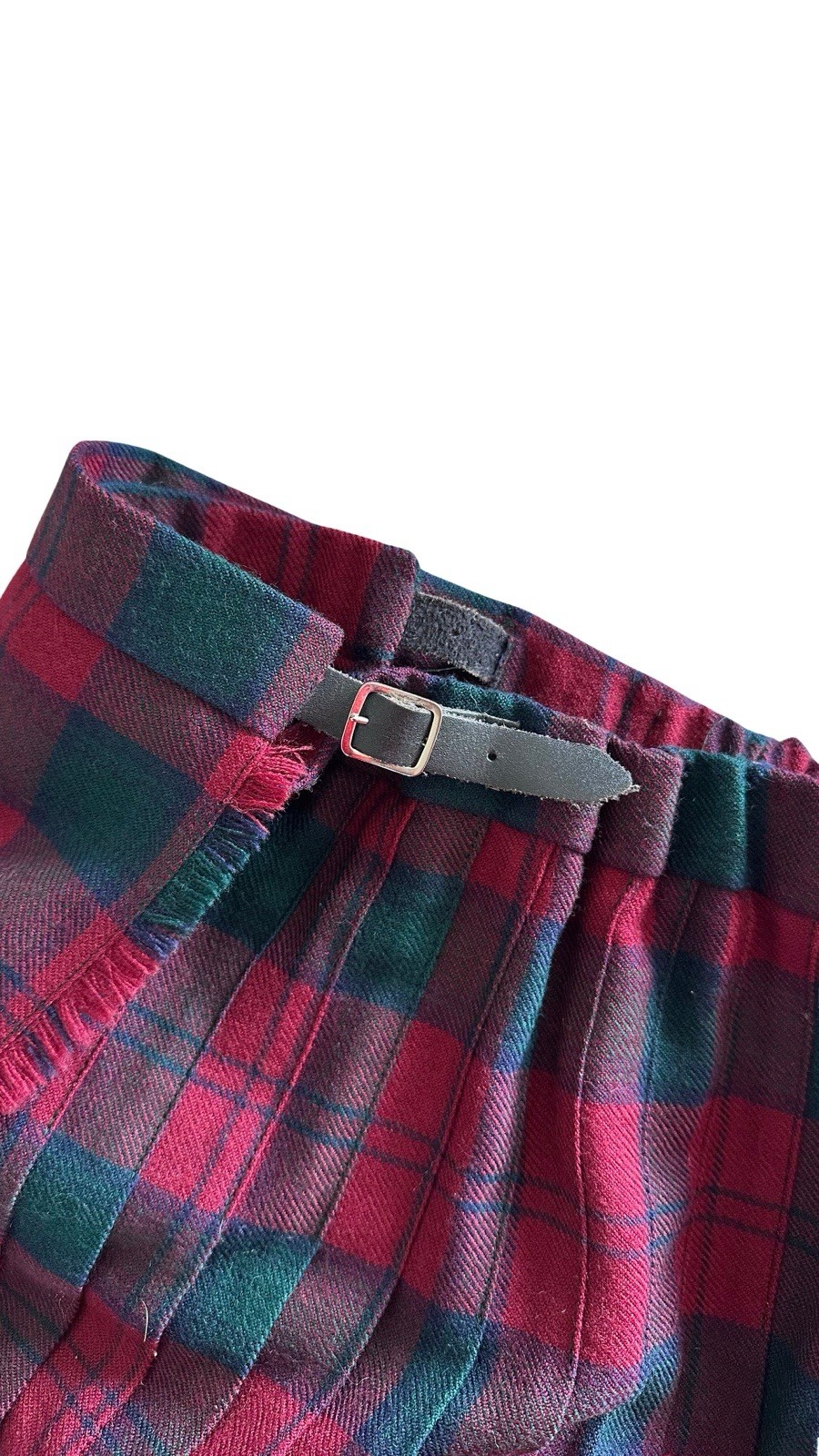 James Pringle Weavers of Turpinness Pure New Wool Tartan Kilt Size 12 Red