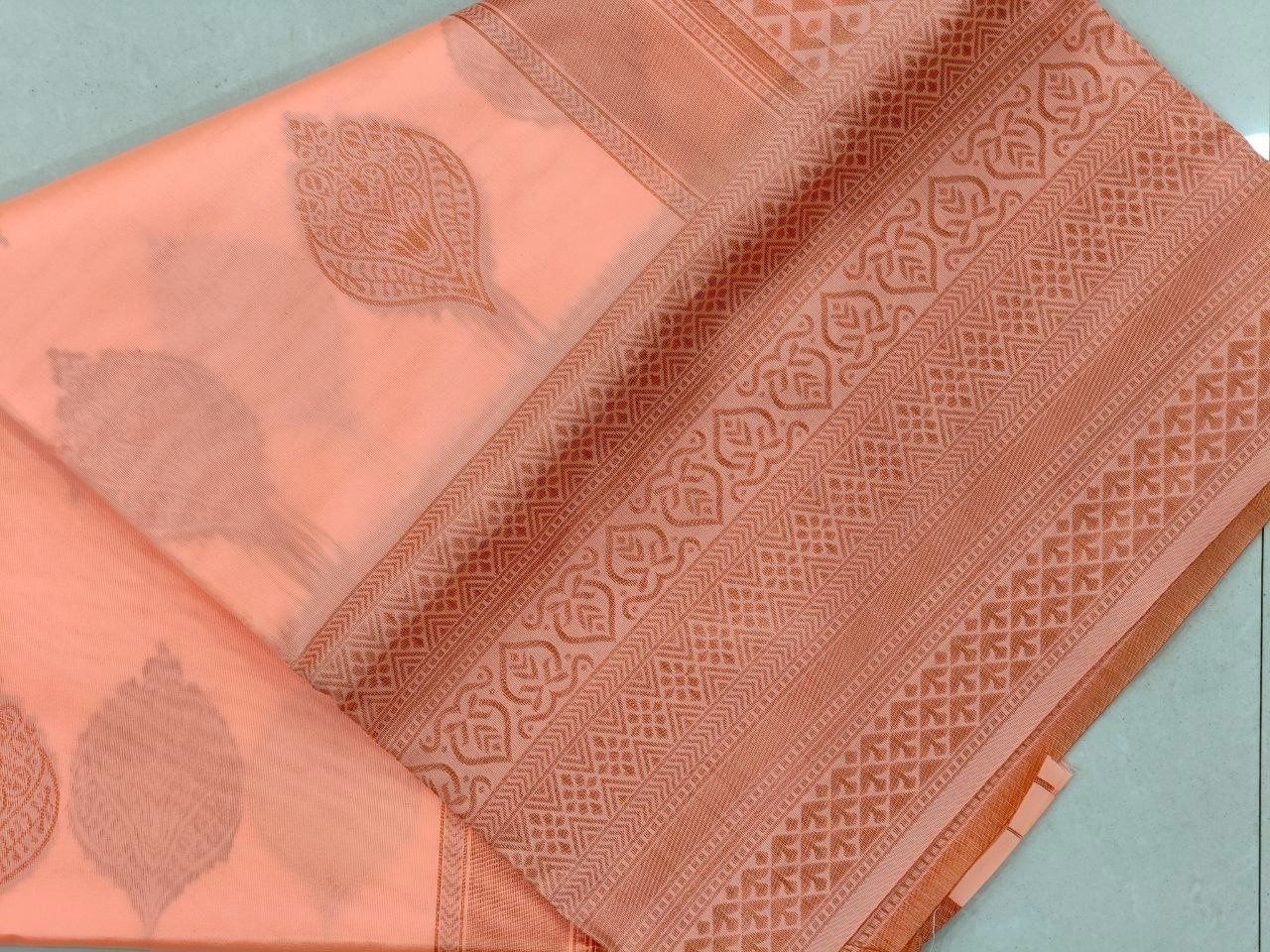 Lichi Silk Saree Jacquard Woven Grand Pallu Traditional Indian Ethnic Sari
