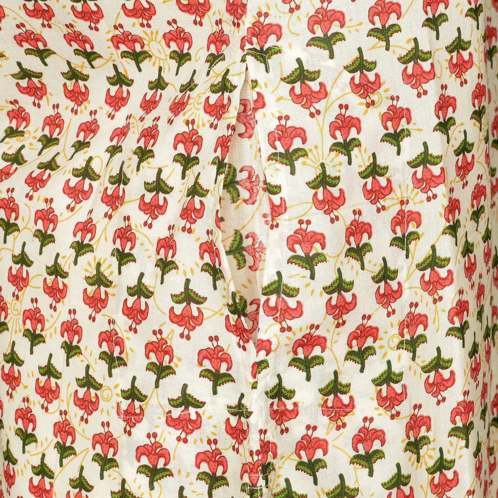 Srishti S-91cm 100%Cotton Kurta with Hibiscus Flower Design/FREE SHIP