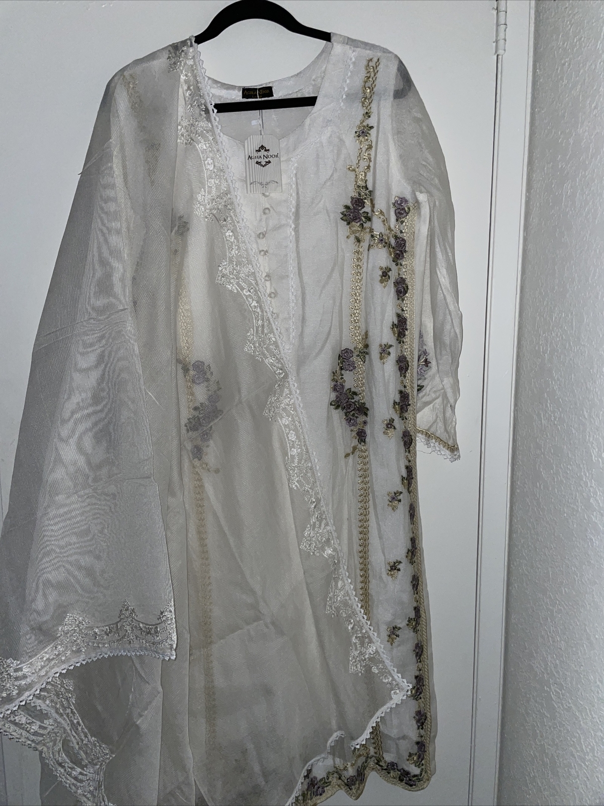 Agha Noor Original 2 pc Cotton Net Kurti & Dupatta ONLY