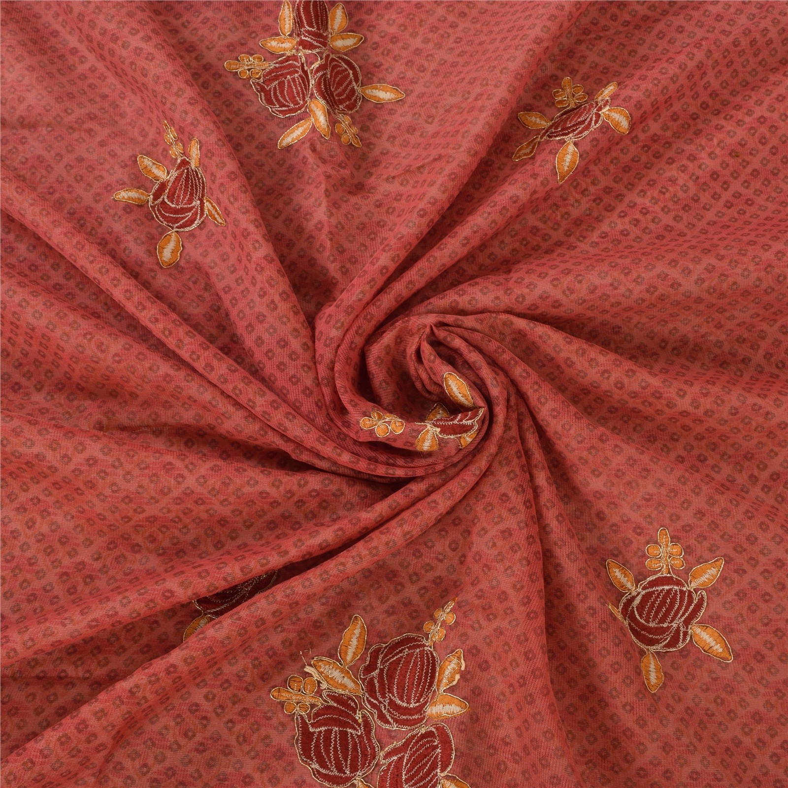 Sanskriti Vintage Sarees Pure Cotton Embroidered Printed Kota Sari Craft Fabric