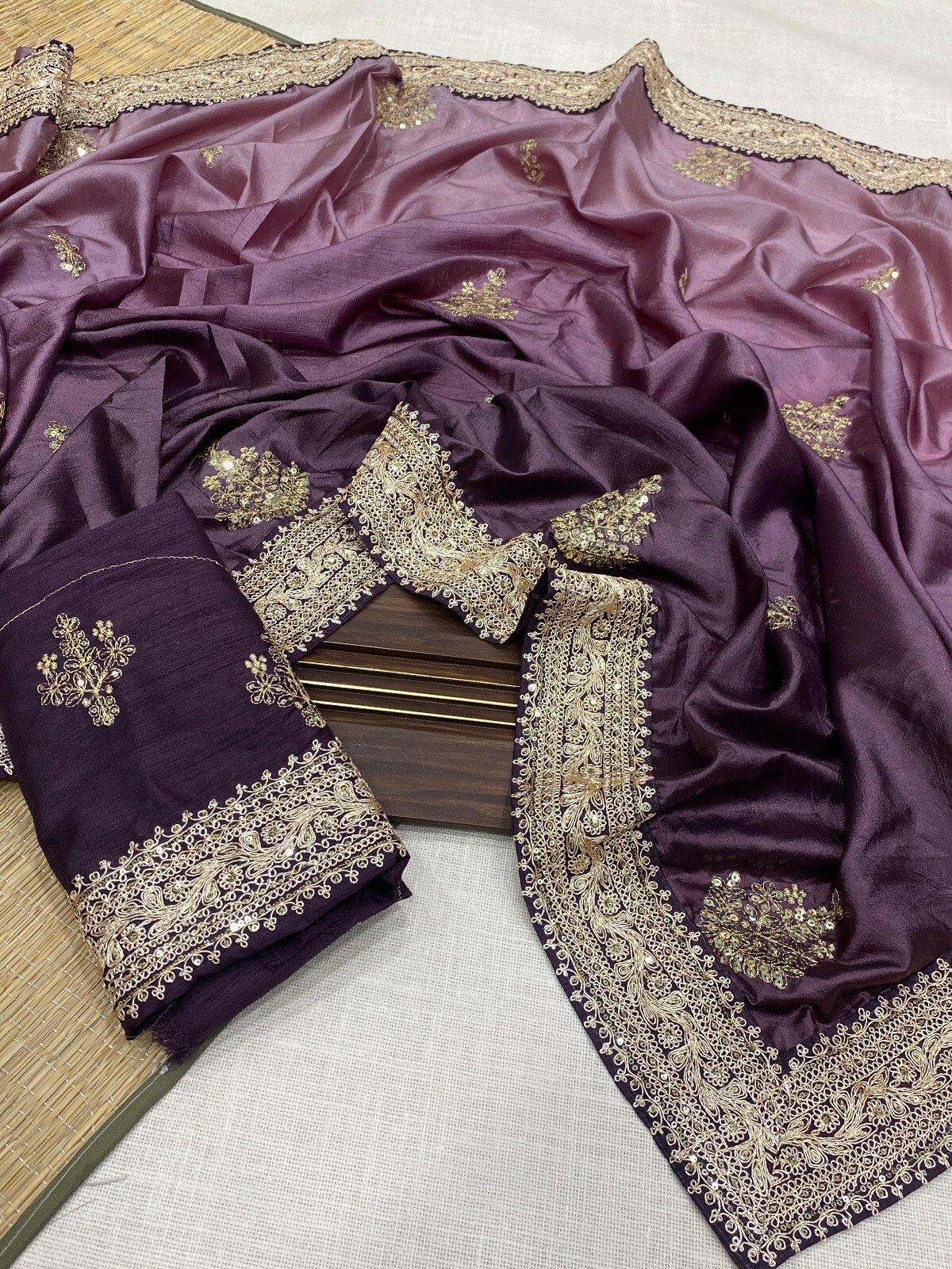 Designer Sari Bollywood Bridal Silk Saree Blouse South Indian Party Wear Saree
