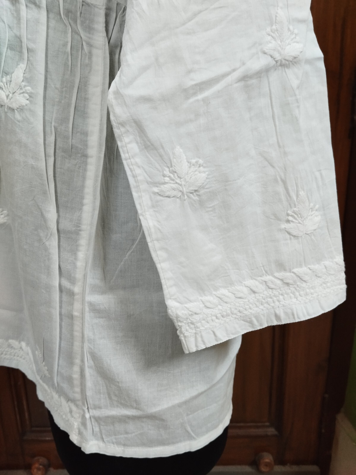 ANGRAKHA HANDMADE S M L XL 2XL 100% COTTON TOP KURTI BLOUSE CHIKAN EMBROIDERY