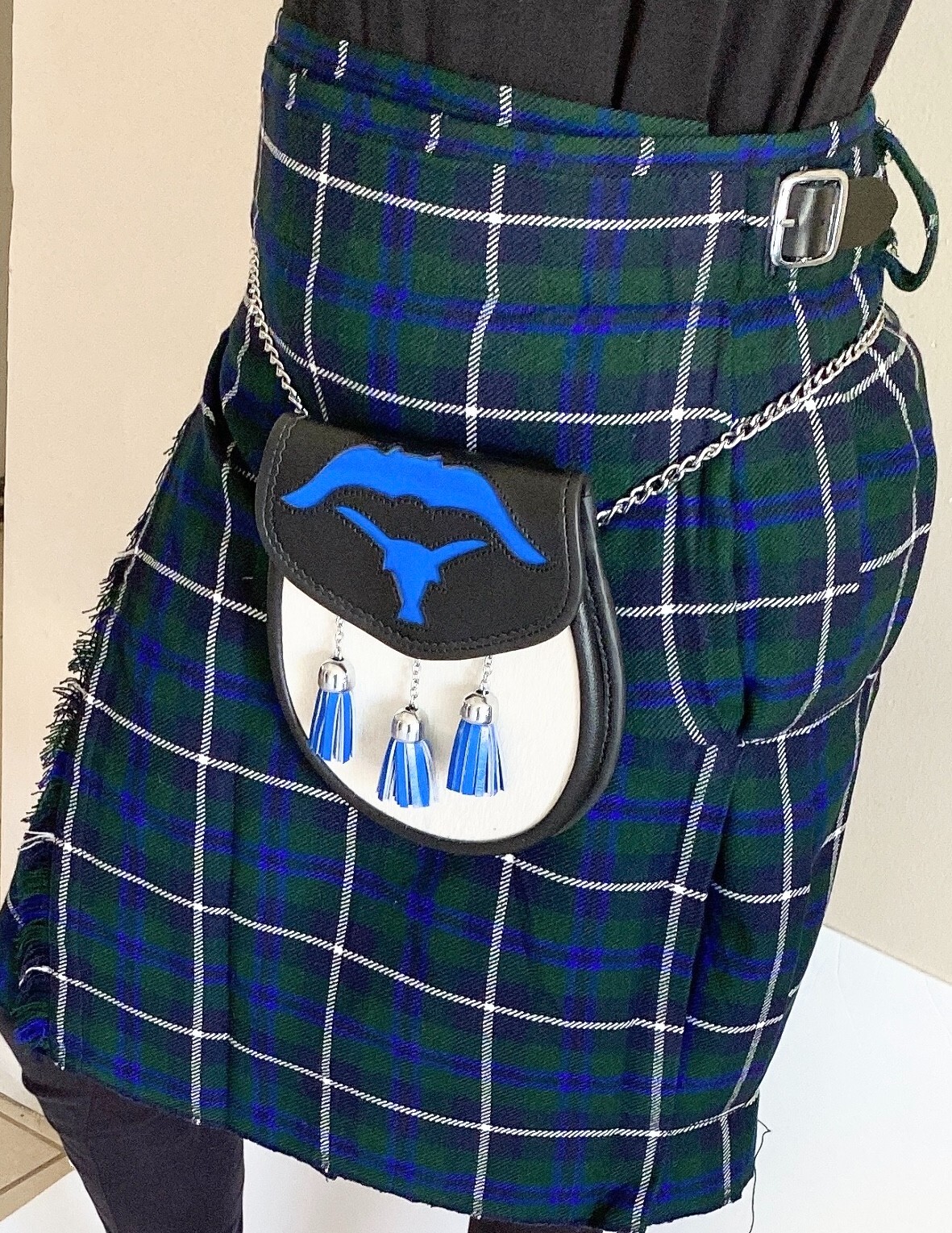 Kilt Scottish Dream Men’s Kilt, Blue & Green Light Weight Value, Highland Tartan