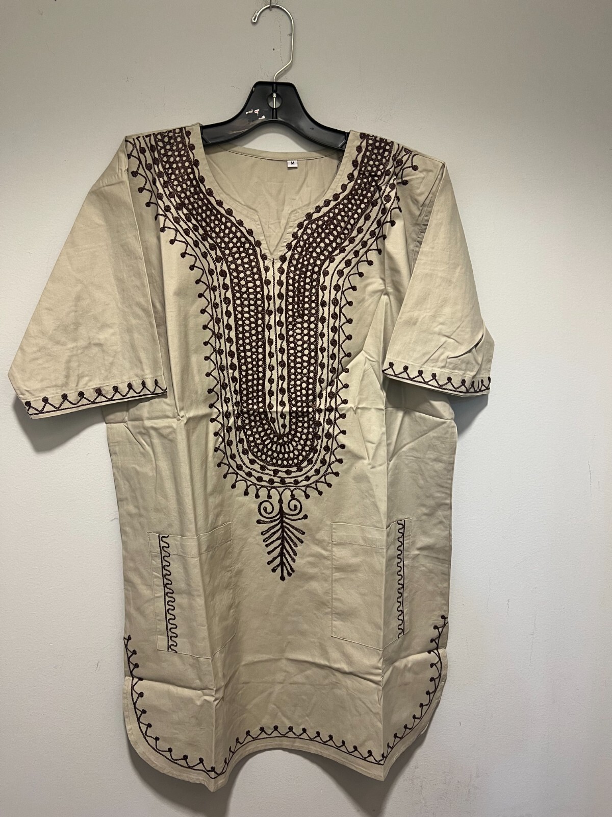 African clothing for men-Dashiki S-7X Khaki