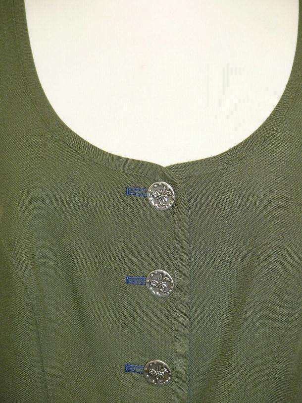 LACE UP Green German Women Trachten Suit Skirt VEST 6 S