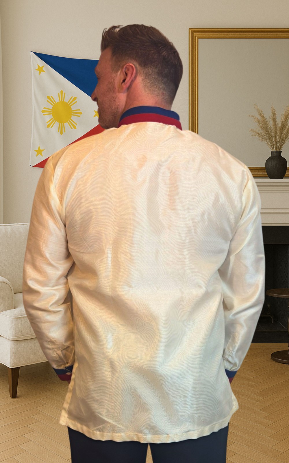 Sinag Philippine Flag Organza Barong Tagalog – ORDER US SIZE