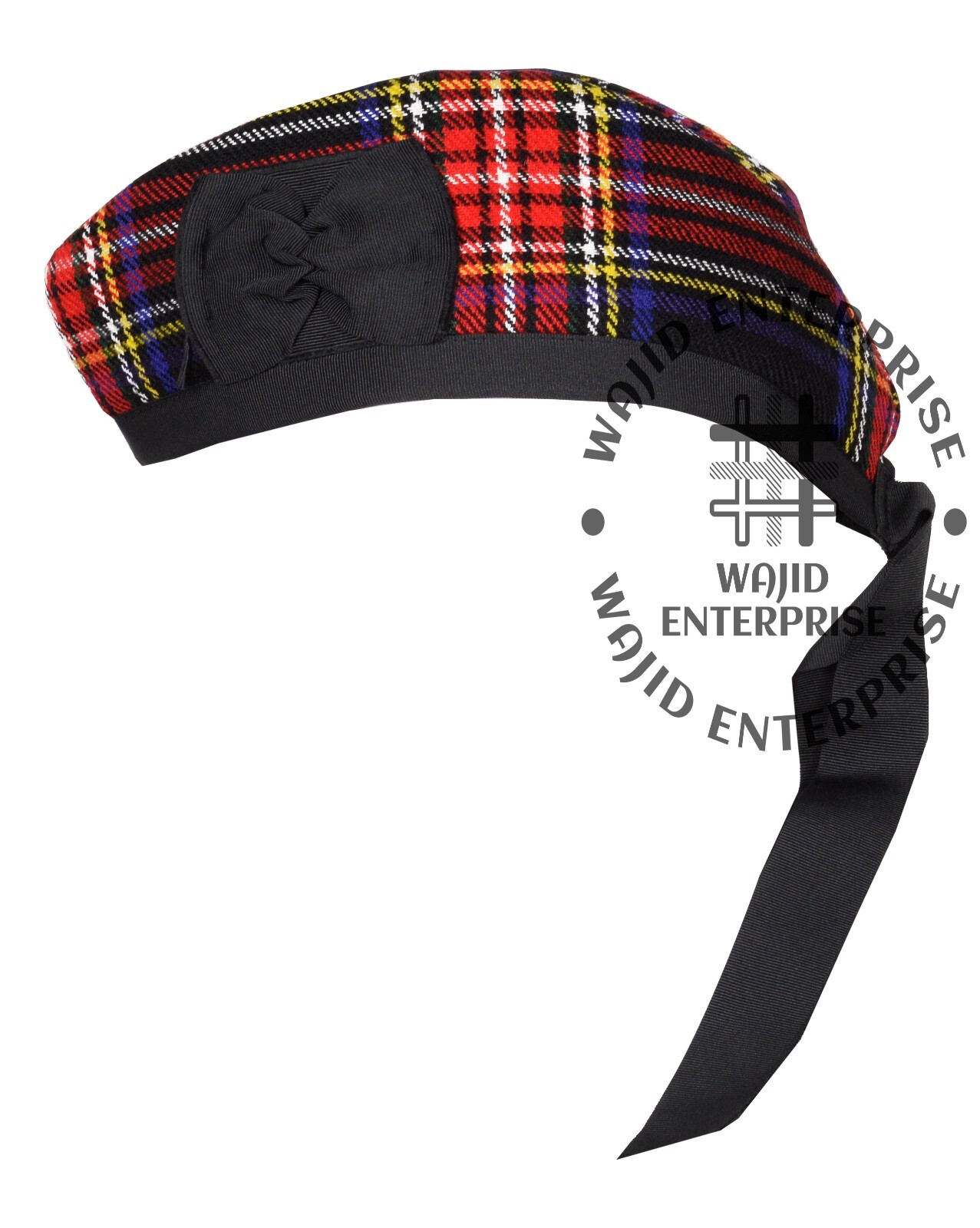 Scottish GLENGARRY Cap Black Stewart tartan Military Bonnet Glengarry Hat / Cap