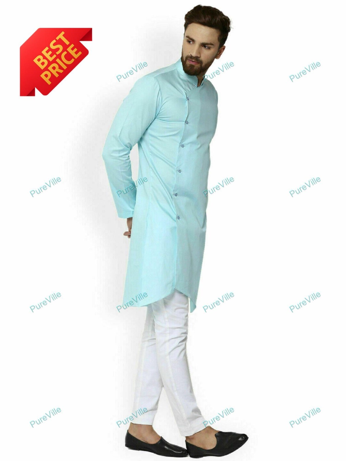Mens Kurta Cotton Mens Shirt Long Sleeve Kurta Loose Shirt Mens Lounge