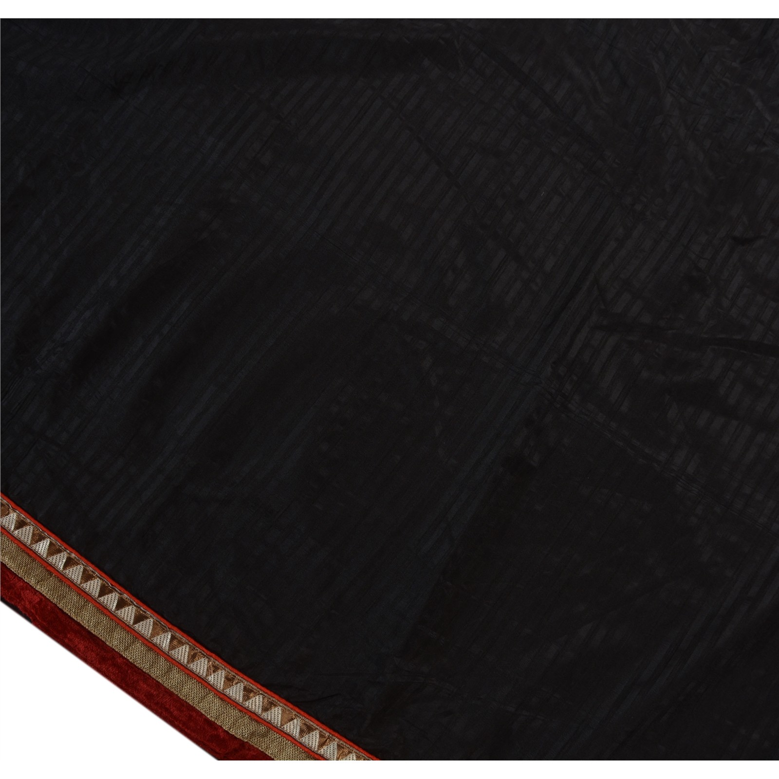 Sanskriti Vintage Indian Sarees Art Silk Embroidered Woven Fabric 5 Yard Sari