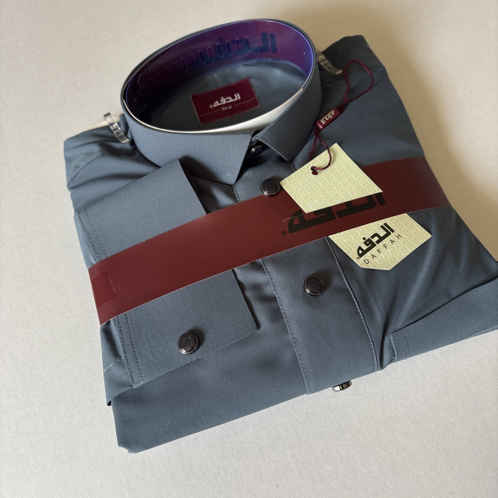 MEN Size 54M DAFFAH High Quality ALL SEASON Thobe CUFF SLEEVE SHIRT COLAR