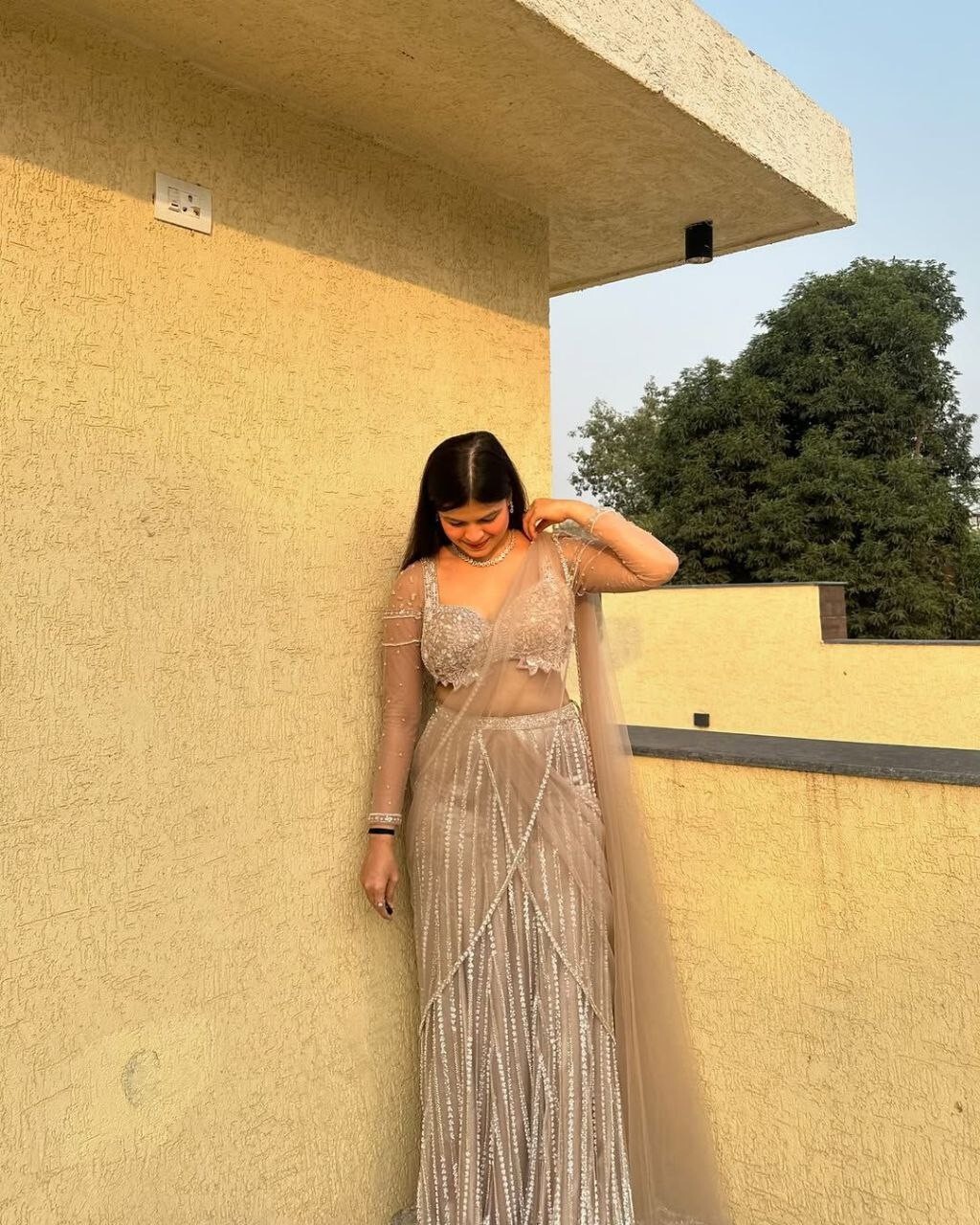 Unique Soft Net Silver Lehenga Choli With Dupatta For Engagement & Party Wear