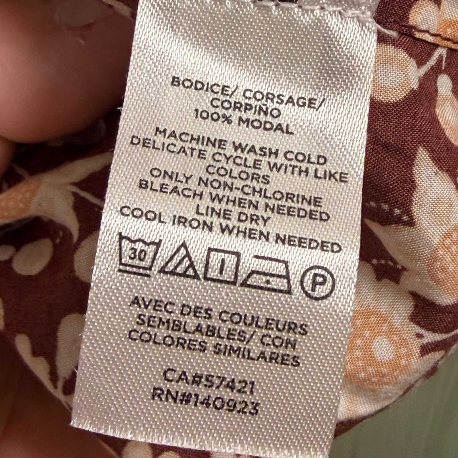 LOFT Burgundy-Brown & Beige Floral Lightweight Kimono Cottagecore Boho, M/L
