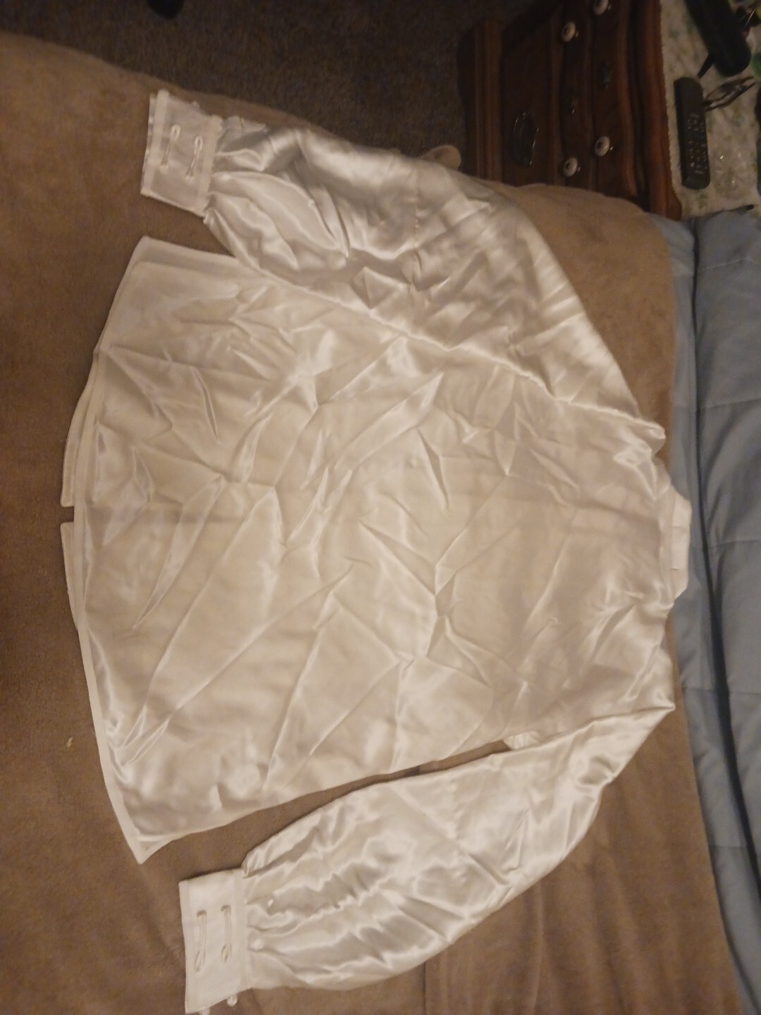 ASIAN WHITE SILK PAJAMA SET-SIZE LARGE