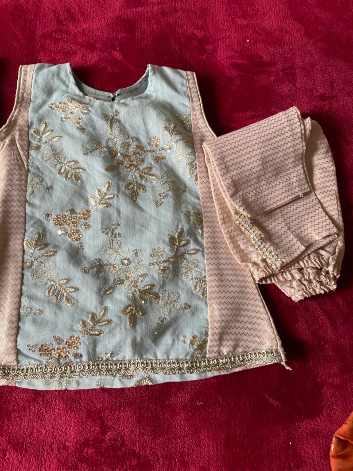 1 years baby girl shirt and trouser set for party wear New.