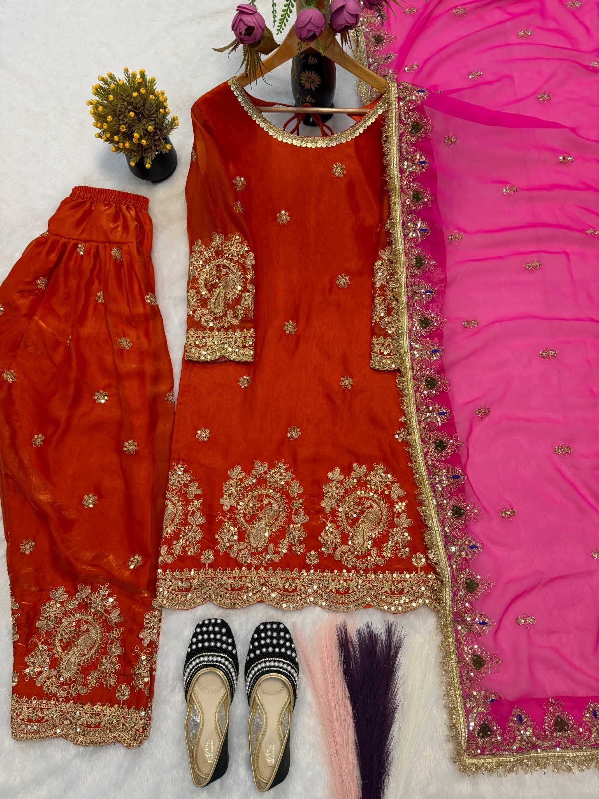 BOLLYWOOD SUIT PAKISTANI INDIAN WEDDING DHOTI TOP SALWAR KAMEEZ PARTY WEAR DRESS