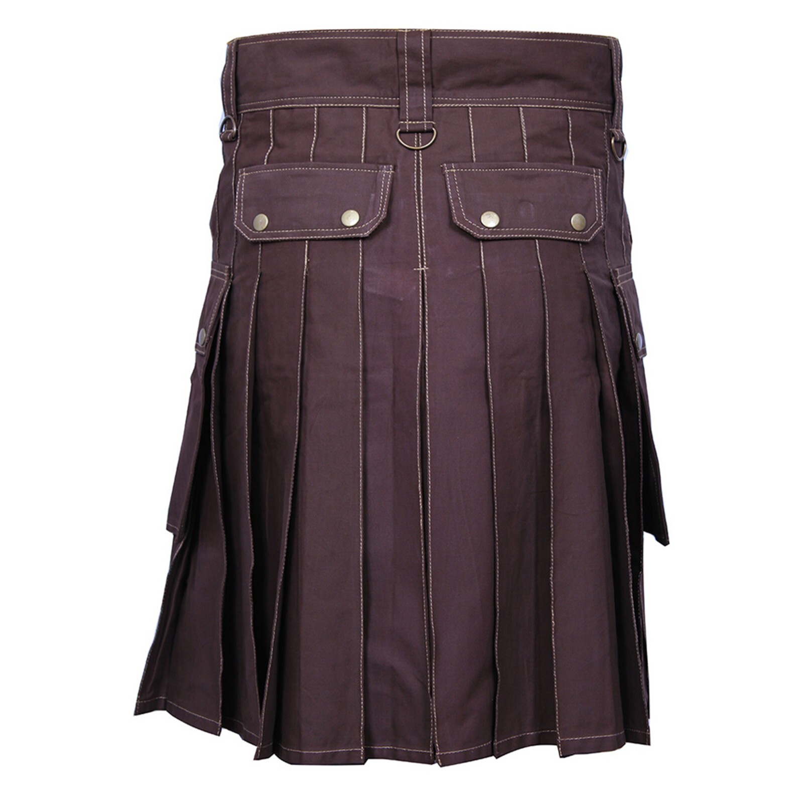 Utility Cargo Kilt Brown with 6 Pockets Scottish Kilt for Men Highlander Outfit