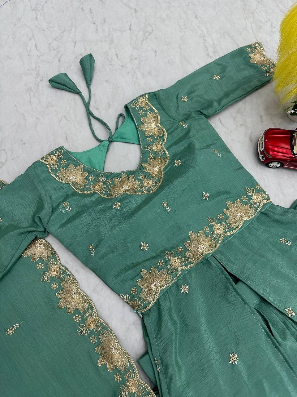 Attractive Designer Chinnon Silk Lehenga Choli With Dupatta For Women