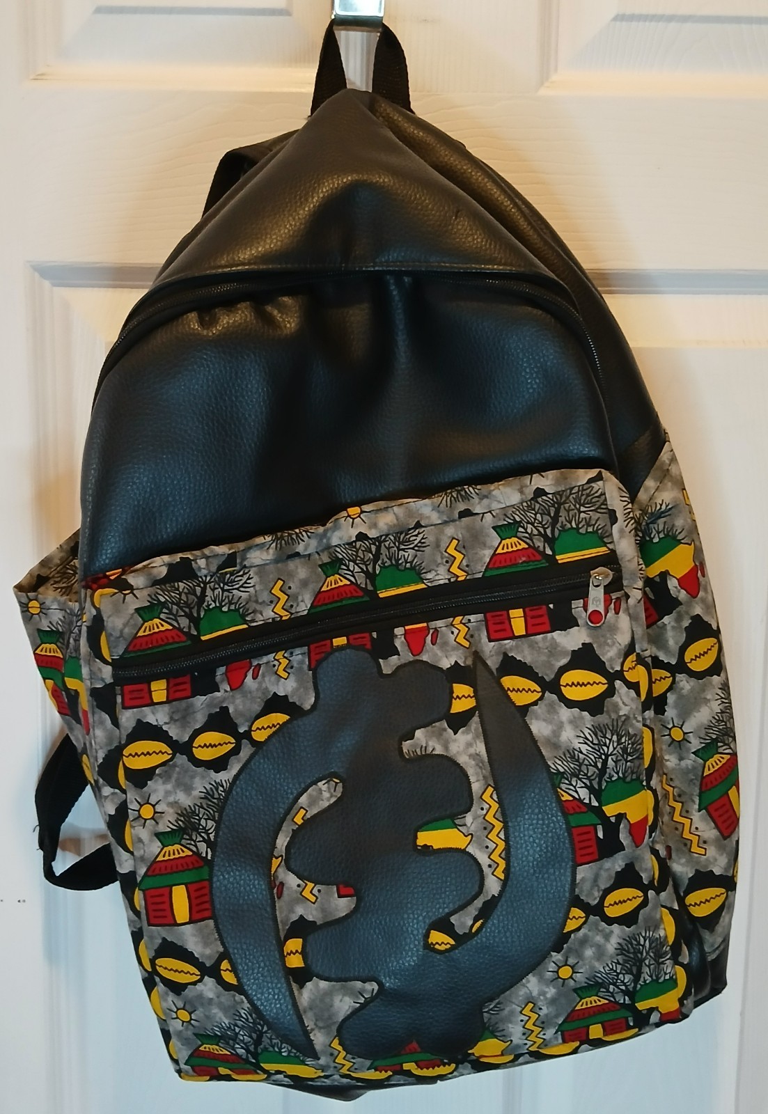Ghana African Printed Set of 15” Backpack & Shoulder Purse