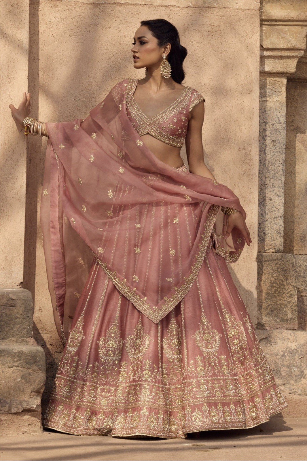 Bollywood Style Net Light Pink Lehenga Choli With Dupatta For Indian Party Wear