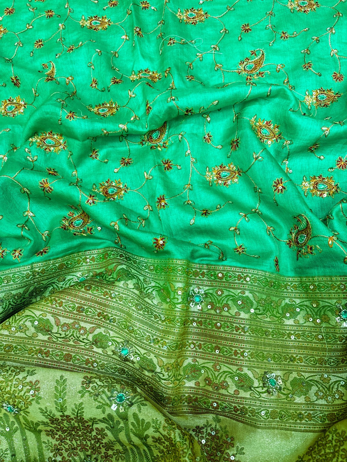 Vintage Tussar Silk Saree, Upcycled Printed Tussah Silk DIY Fabric TS1115